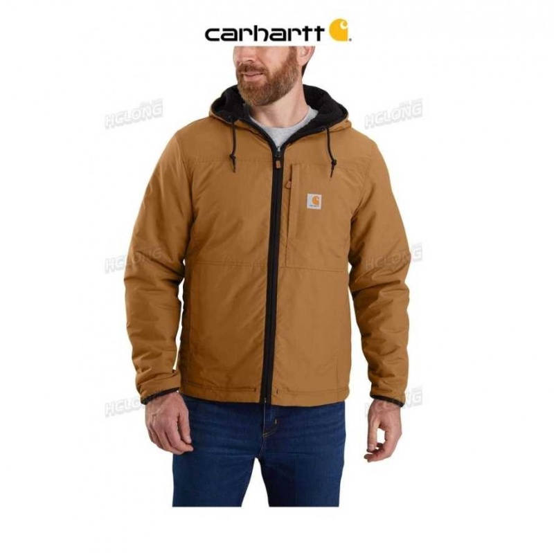 Carhartt Rain Defender Relaxed Fit Fleece Reversible Jacket Black / Brown | IN0000186