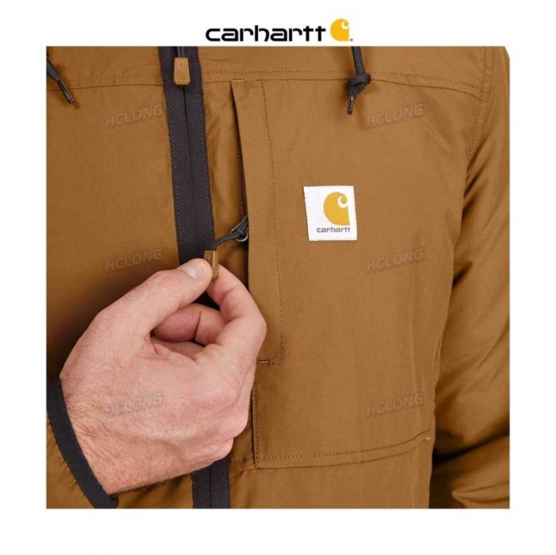 Carhartt Rain Defender Relaxed Fit Fleece Reversible Jacket Black / Brown | IN0000186