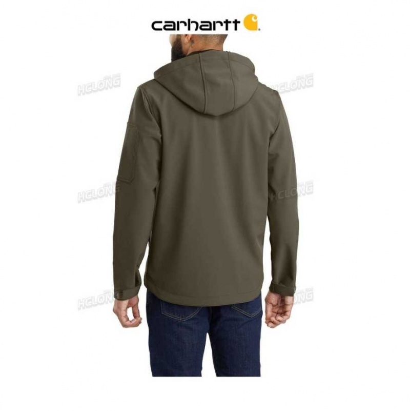 Carhartt Rain Defender Relaxed Fit Midweight Softshell Hooded Jacket Tarmac | IN0000140