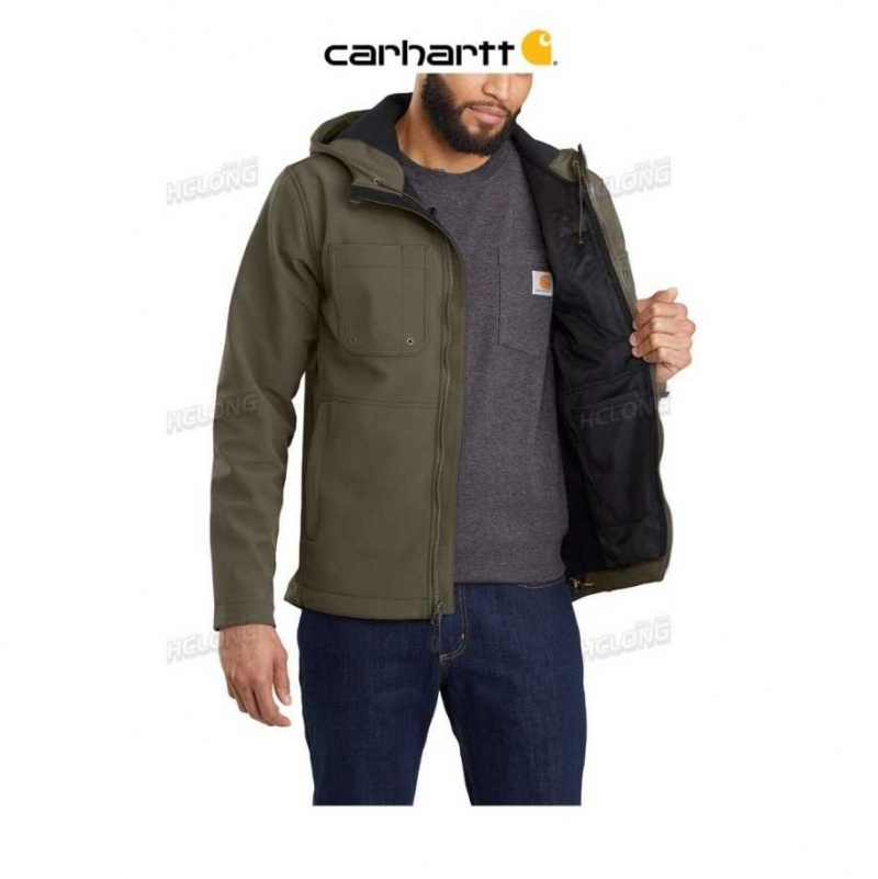 Carhartt Rain Defender Relaxed Fit Midweight Softshell Hooded Jacket Tarmac | IN0000140