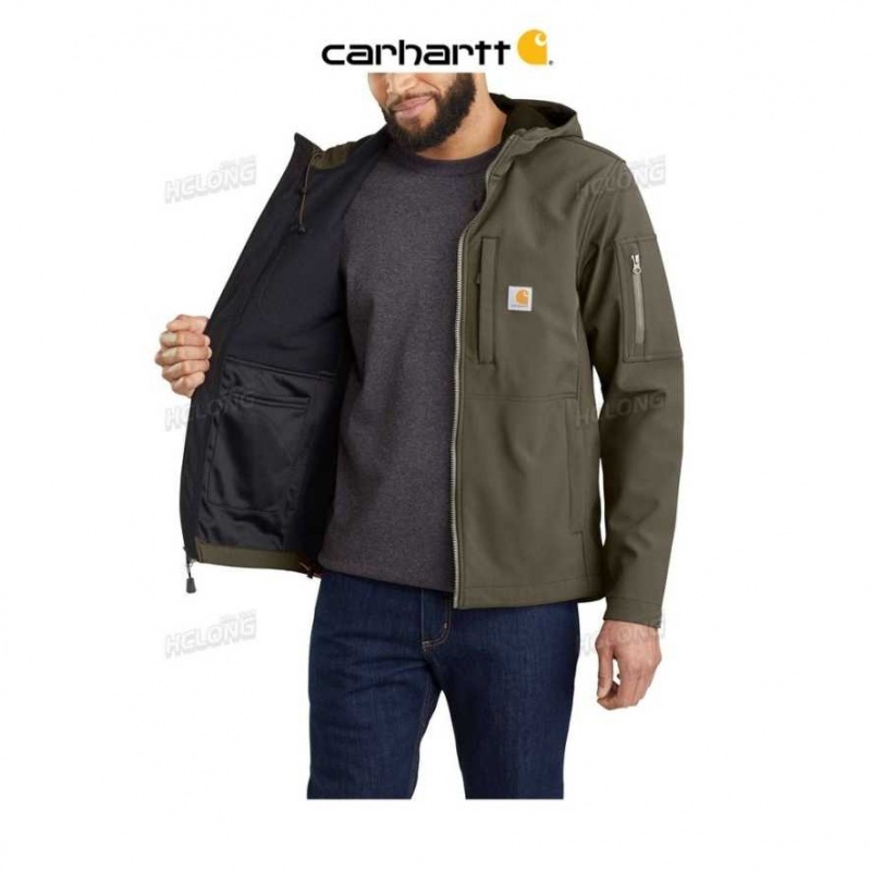 Carhartt Rain Defender Relaxed Fit Midweight Softshell Hooded Jacket Tarmac | IN0000140