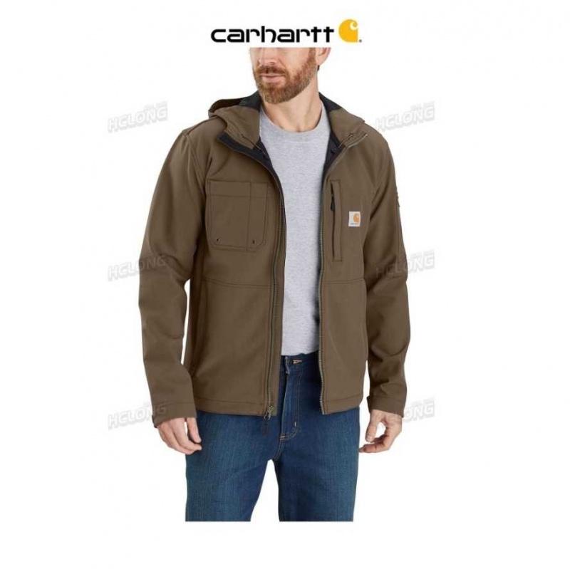 Carhartt Rain Defender Relaxed Fit Midweight Softshell Hooded Jacket Tarmac | IN0000140