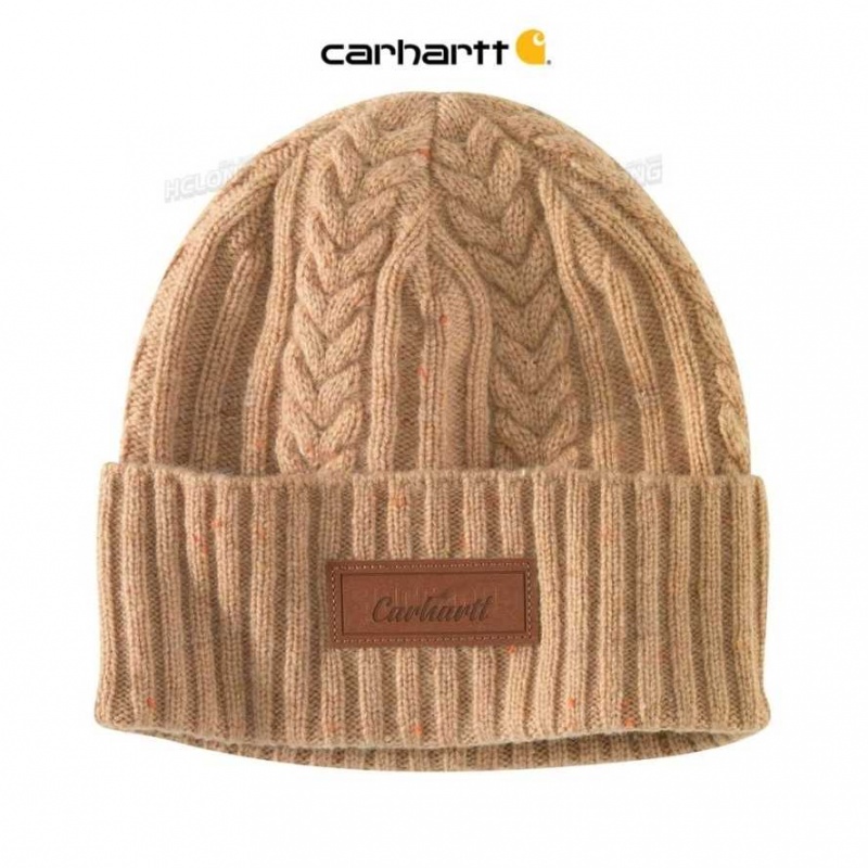 Carhartt Rib Knit Fisherman Beanie Camel Nep | IN0002274