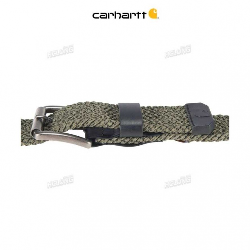 Carhartt Rugged Flex Nylon Cord Braided Belt Army Green | IN0002340