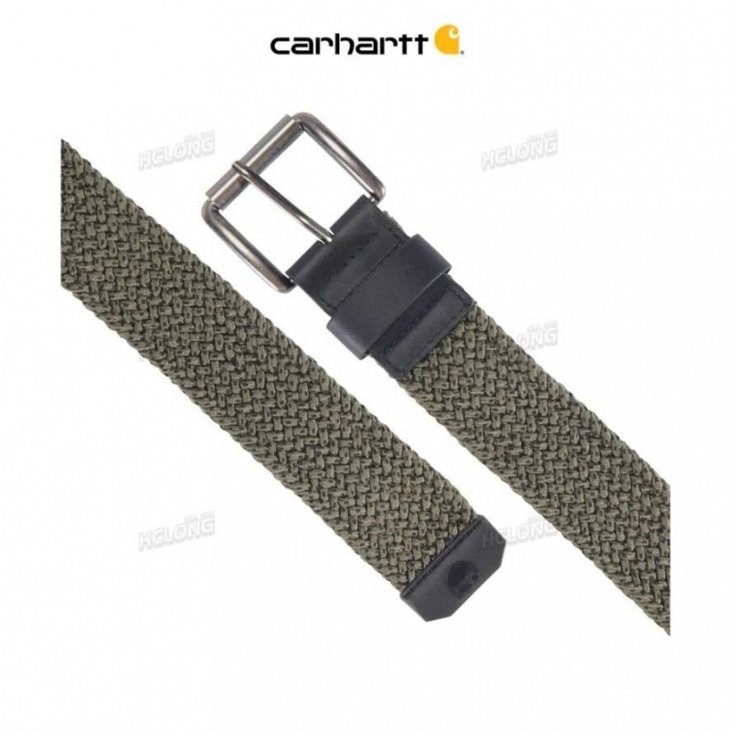 Carhartt Rugged Flex Nylon Cord Braided Belt Army Green | IN0002340