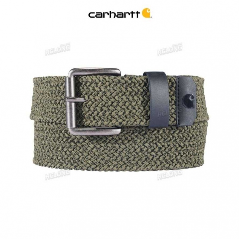 Carhartt Rugged Flex Nylon Cord Braided Belt Army Green | IN0002340