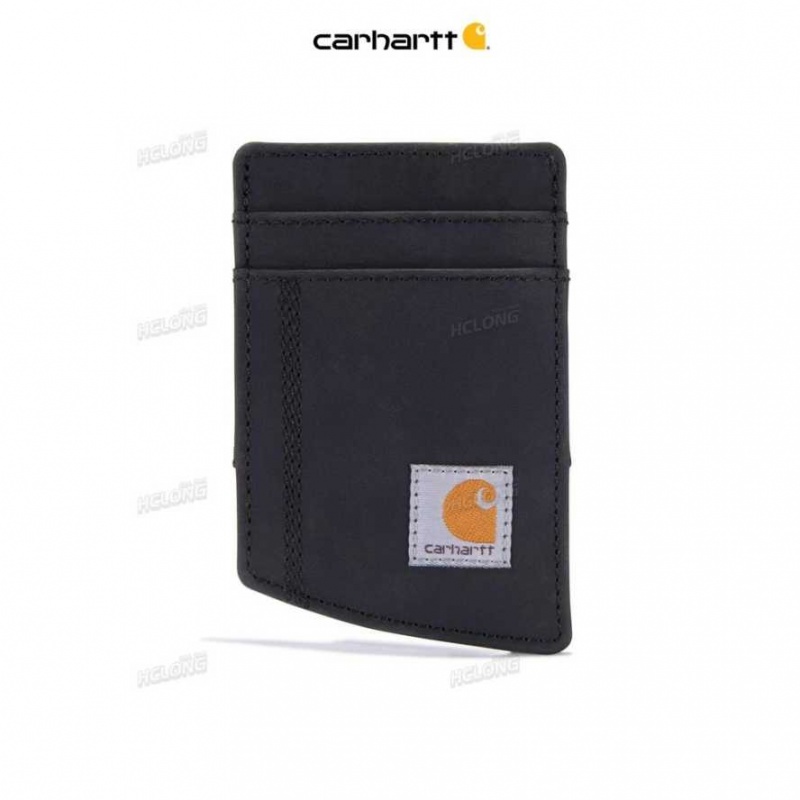 Carhartt SADDLE LEATHER FRONT POCKET WALLET Black | IN0002849