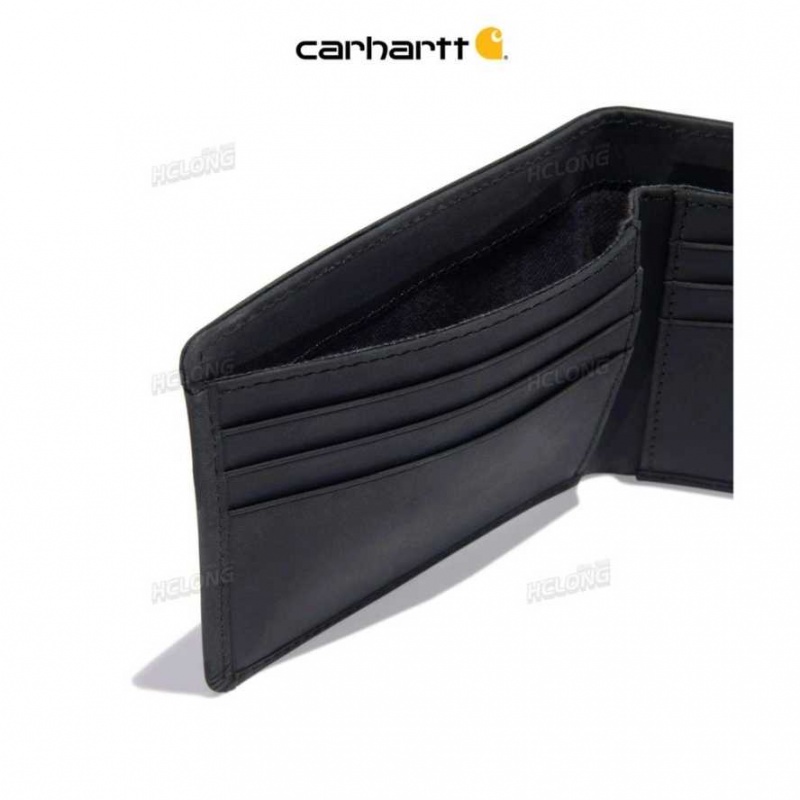 Carhartt Saddle Leather Bifold Black | IN0002831