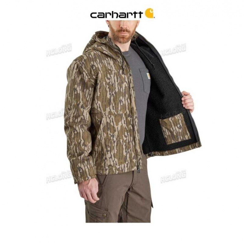 Carhartt Super Dux Relaxed Fit Sherpa-Lined Camo Active Jacket Mossy Oak Bottomland Camo | IN0000204