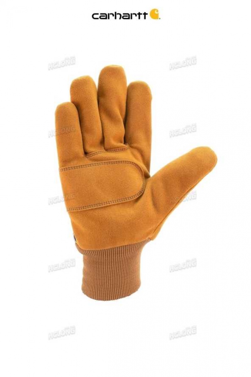 Carhartt Synthetic Suede Knit Cuff Work Glove Brown | IN0002486