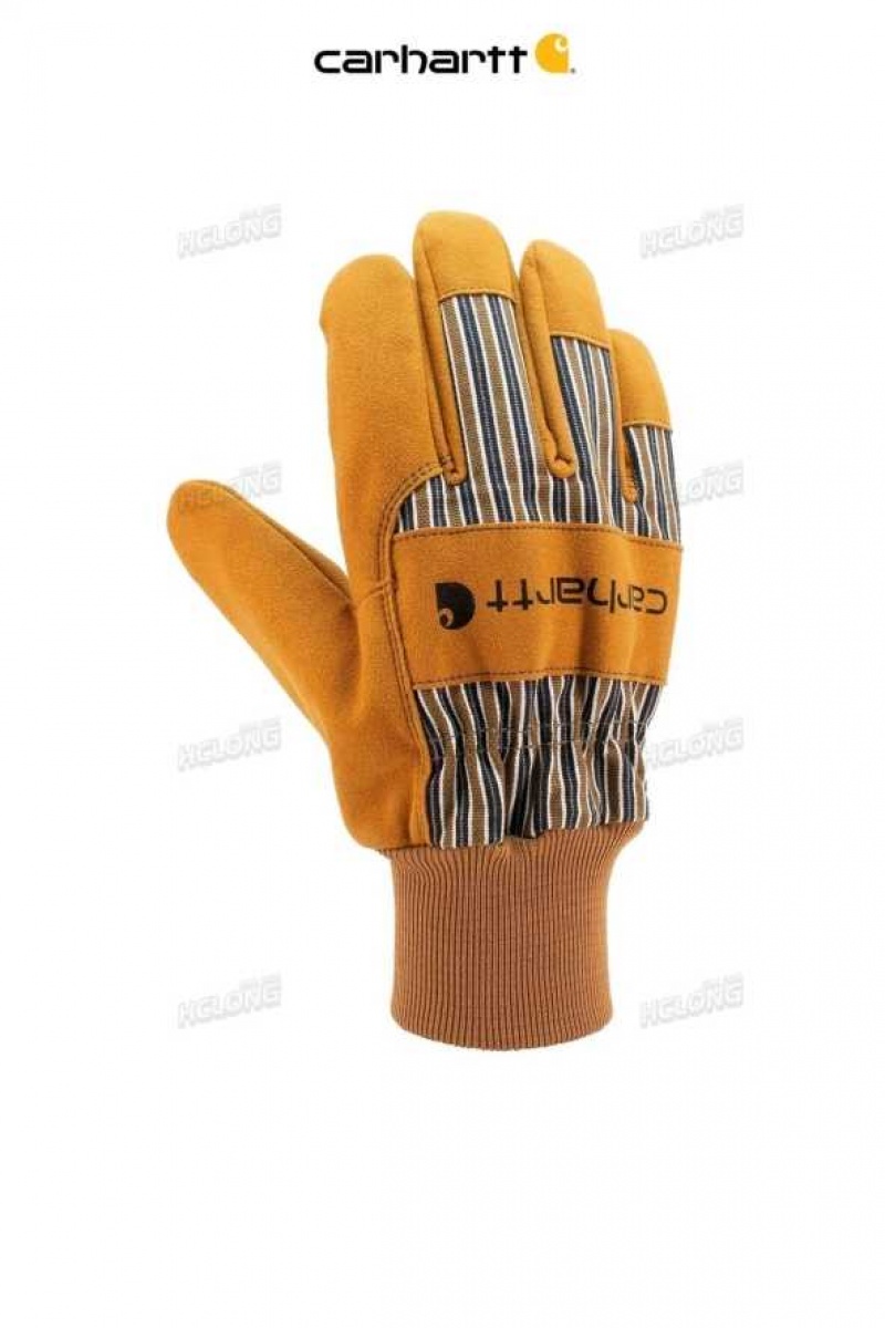 Carhartt Synthetic Suede Knit Cuff Work Glove Brown | IN0002486