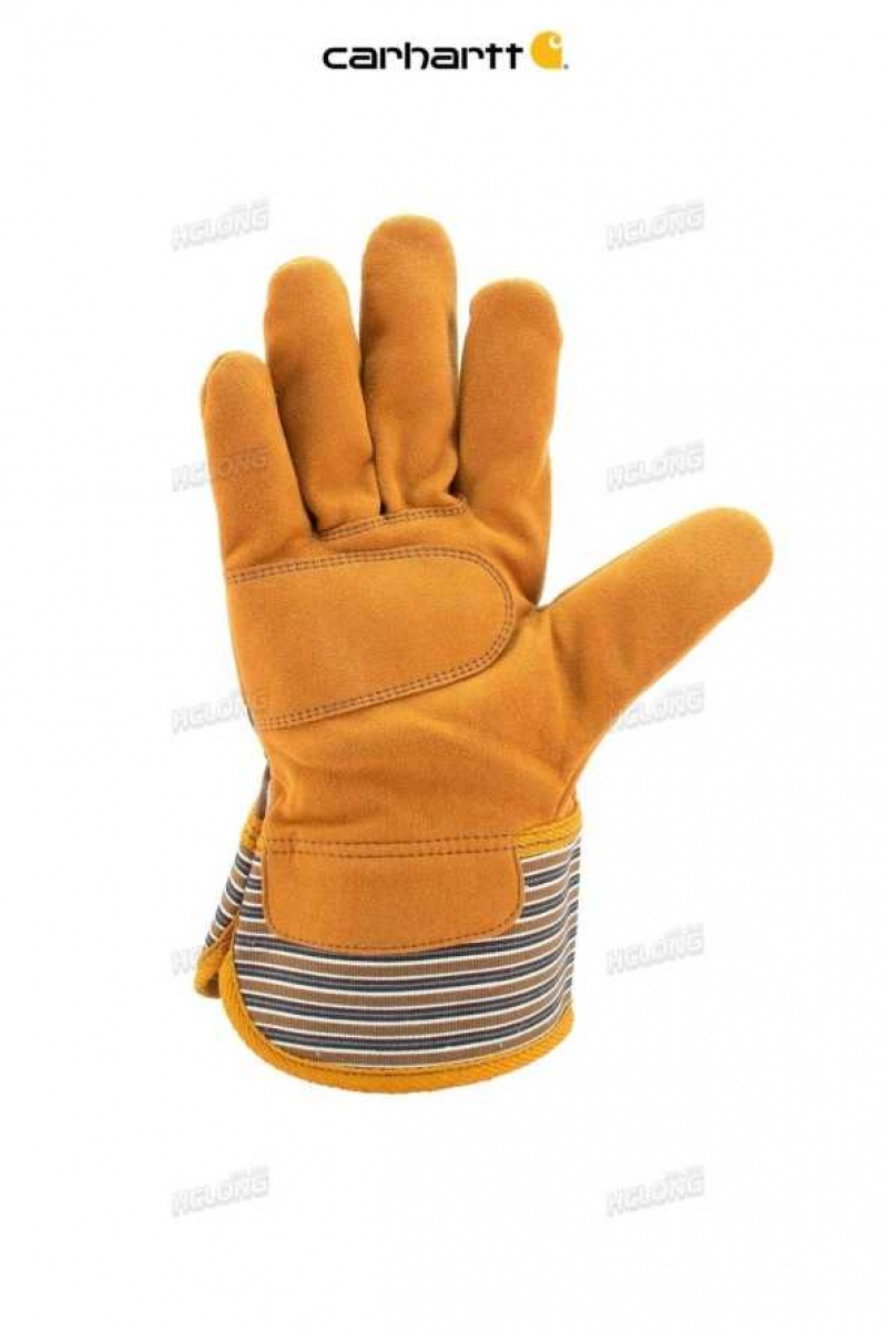 Carhartt Synthetic Suede Safety Cuff Work Glove Brown | IN0002483