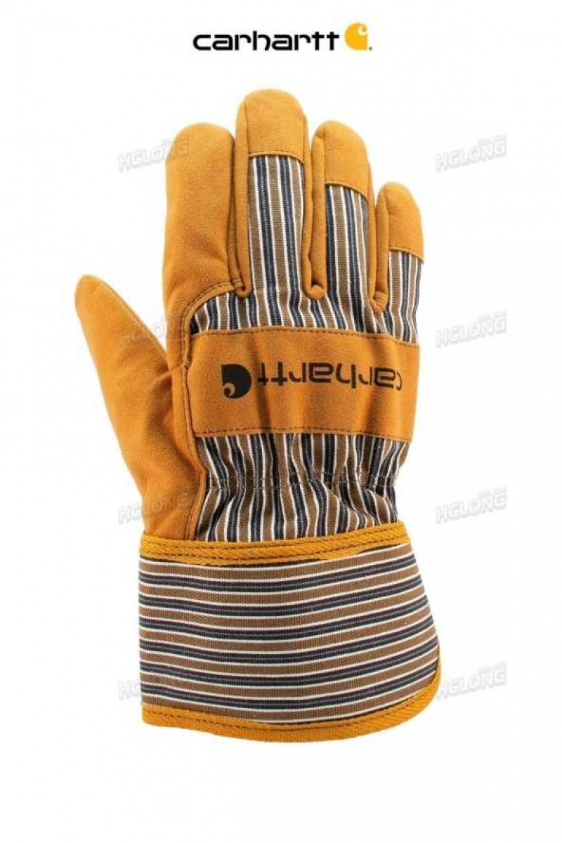 Carhartt Synthetic Suede Safety Cuff Work Glove Brown | IN0002483