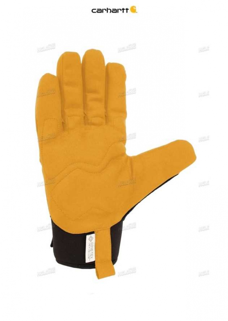 Carhartt Wind Fighter Insulated Synthetic Leather Secure Cuff Gloves Black Barley | IN0002539