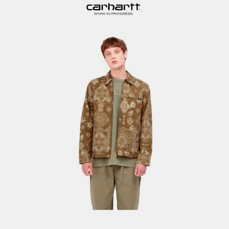 Carhartt Wip Detroit Verse Print Jacket Hamilton Brown | IN0000027