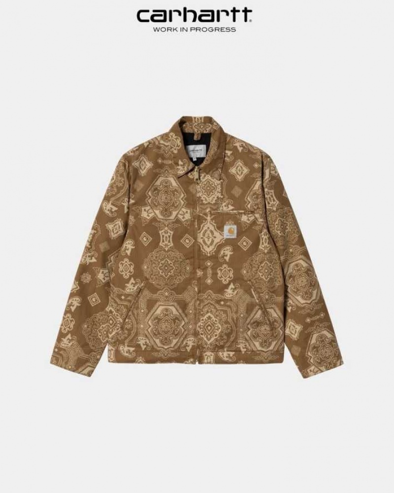 Carhartt Wip Detroit Verse Print Jacket Hamilton Brown | IN0000027