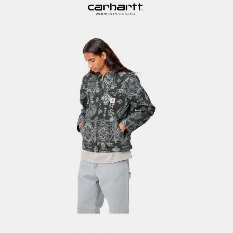 Carhartt Wip Detroit Verse Print Jacket Black | IN0000028