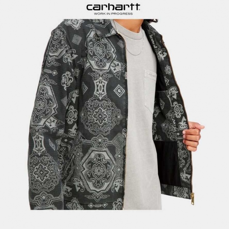 Carhartt Wip Detroit Verse Print Jacket Black | IN0000028