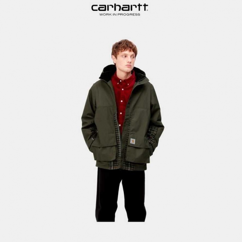 Carhartt Wip Highbury Check Jacket Cypress | IN0000034