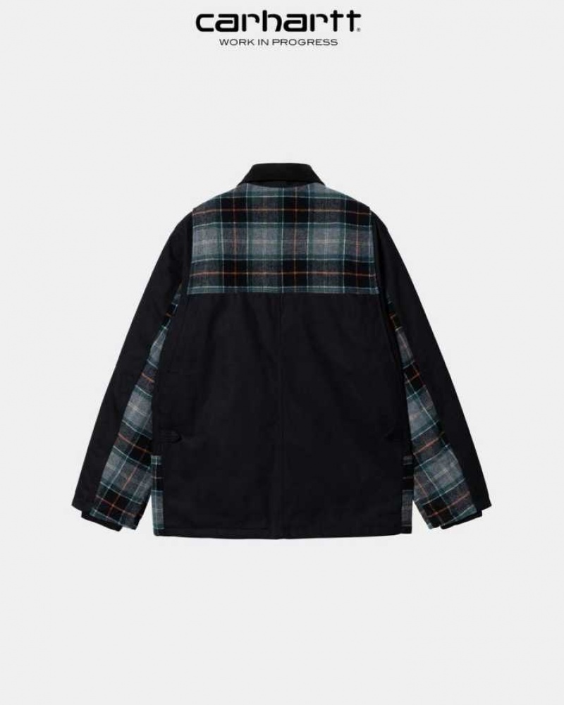 Carhartt Wip Highland Barron Check Jacket Black | IN0000035