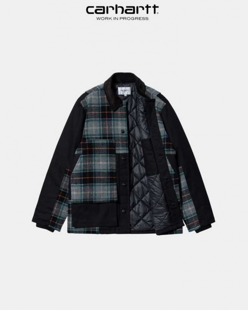 Carhartt Wip Highland Barron Check Jacket Black | IN0000035