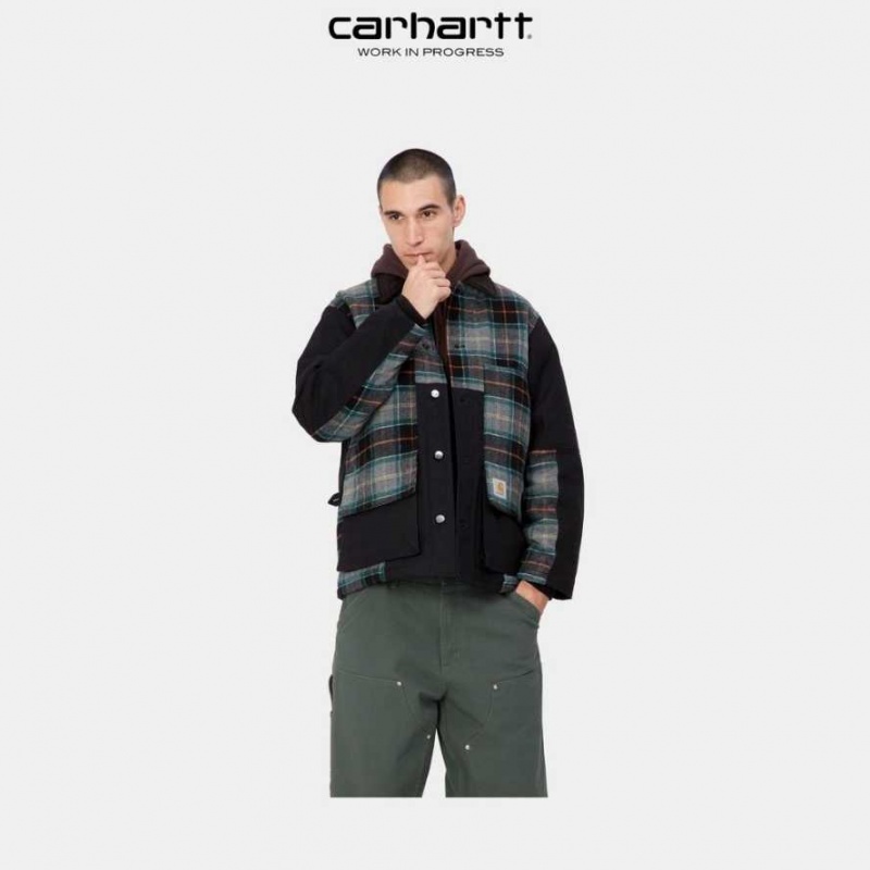 Carhartt Wip Highland Barron Check Jacket Black | IN0000035