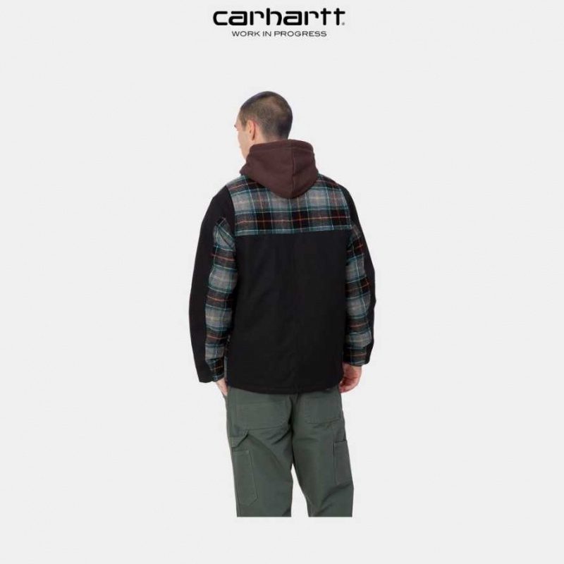 Carhartt Wip Highland Barron Check Jacket Black | IN0000035