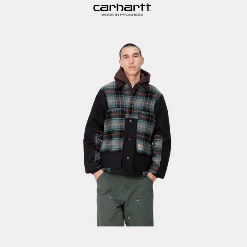 Carhartt Wip Highland Barron Check Jacket Black | IN0000035