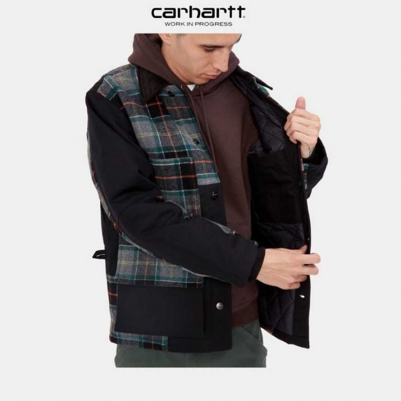 Carhartt Wip Highland Barron Check Jacket Black | IN0000035