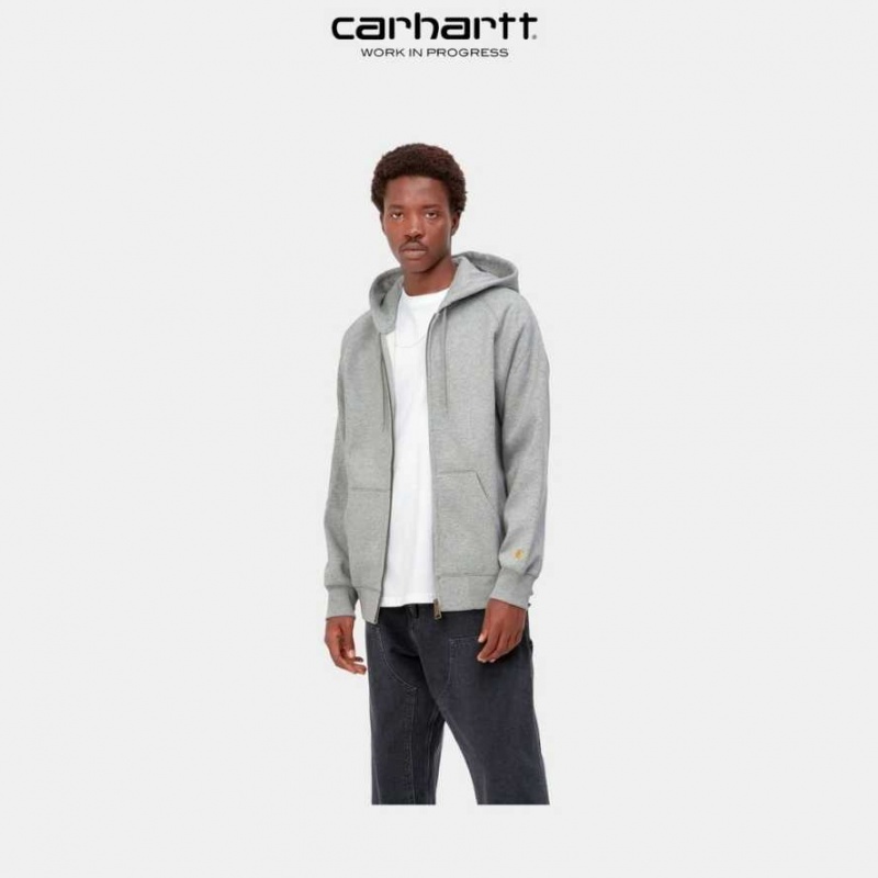 Carhartt Wip Hooded Chase Jacket Grey Heather | IN0000040