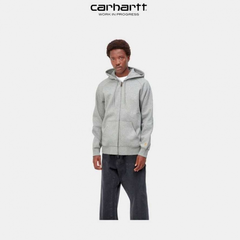 Carhartt Wip Hooded Chase Jacket Grey Heather | IN0000040