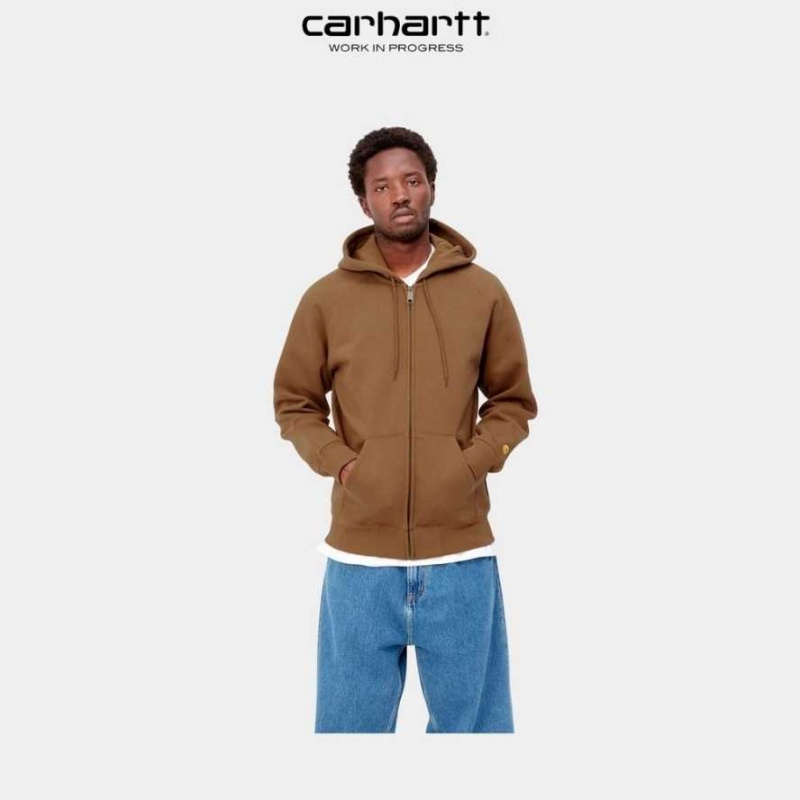 Carhartt Wip Hooded Chase Jacket Hamilton Brown | IN0000039