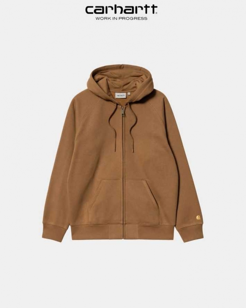 Carhartt Wip Hooded Chase Jacket Hamilton Brown | IN0000039