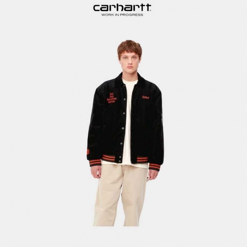 Carhartt Wip Letterman Jacket Black / Brick | IN0000047