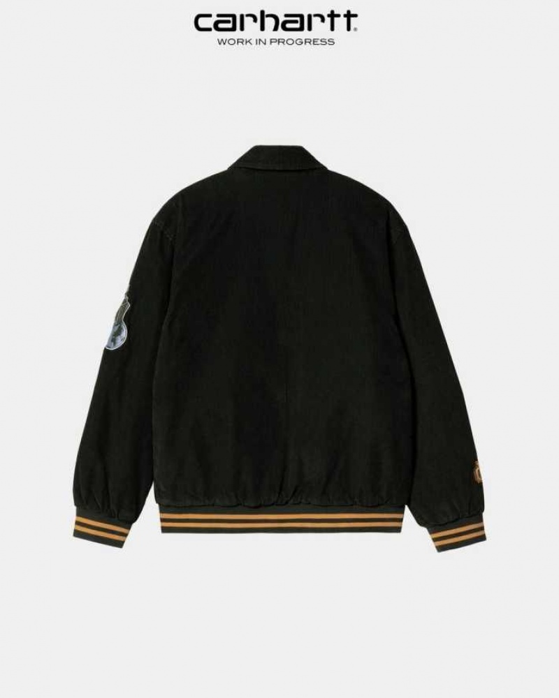 Carhartt Wip Letterman Jacket Dark Cedar / Ochre | IN0000048