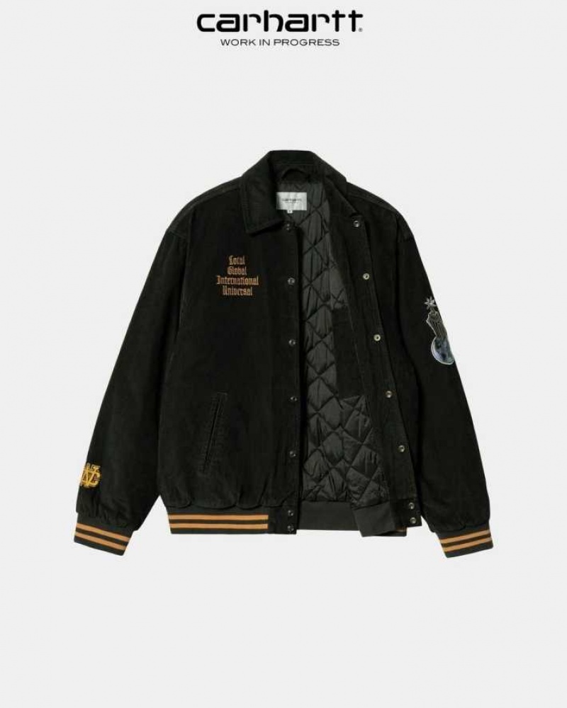 Carhartt Wip Letterman Jacket Dark Cedar / Ochre | IN0000048