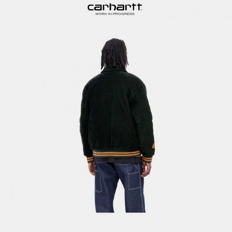 Carhartt Wip Letterman Jacket Dark Cedar / Ochre | IN0000048