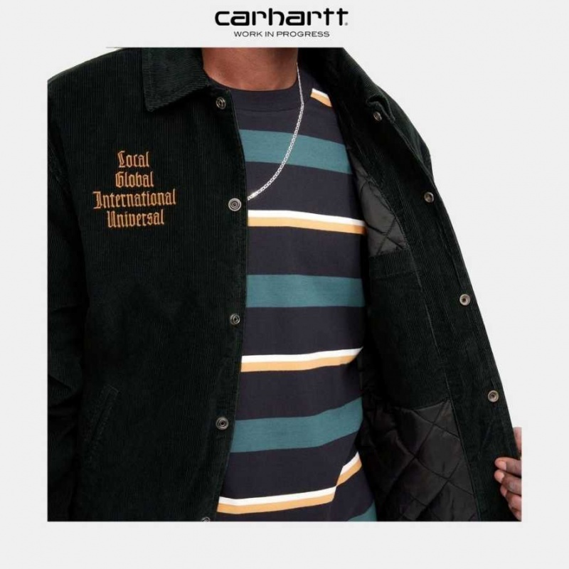 Carhartt Wip Letterman Jacket Dark Cedar / Ochre | IN0000048