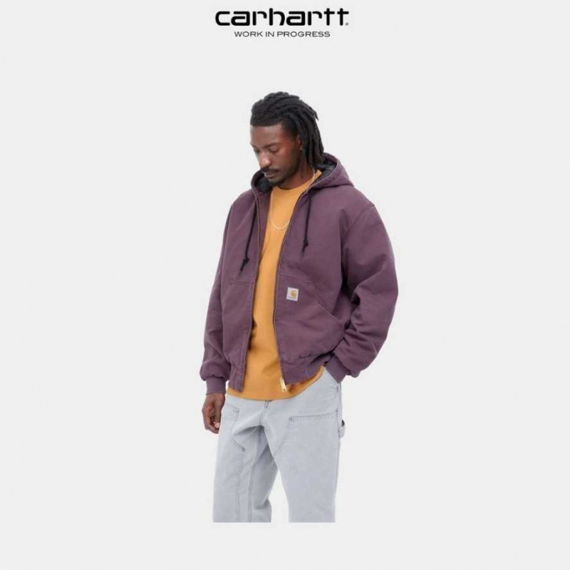 Carhartt Wip OG Active Jacket (Winter) Dark Plum (aged canvas) | IN0000082