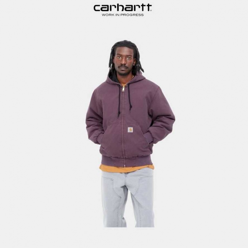 Carhartt Wip OG Active Jacket (Winter) Dark Plum (aged canvas) | IN0000082