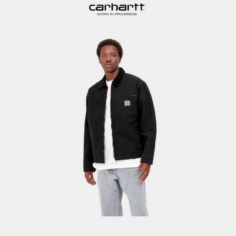 Carhartt Wip OG Detroit Jacket (Winter) Black (aged canvas) | IN0000085