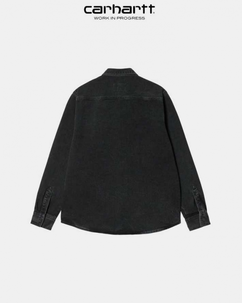 Carhartt Wip Salinac Shirt Jacket Black (stone washed) | IN0000096