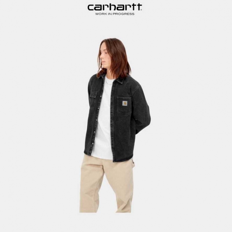 Carhartt Wip Salinac Shirt Jacket Black (stone washed) | IN0000096