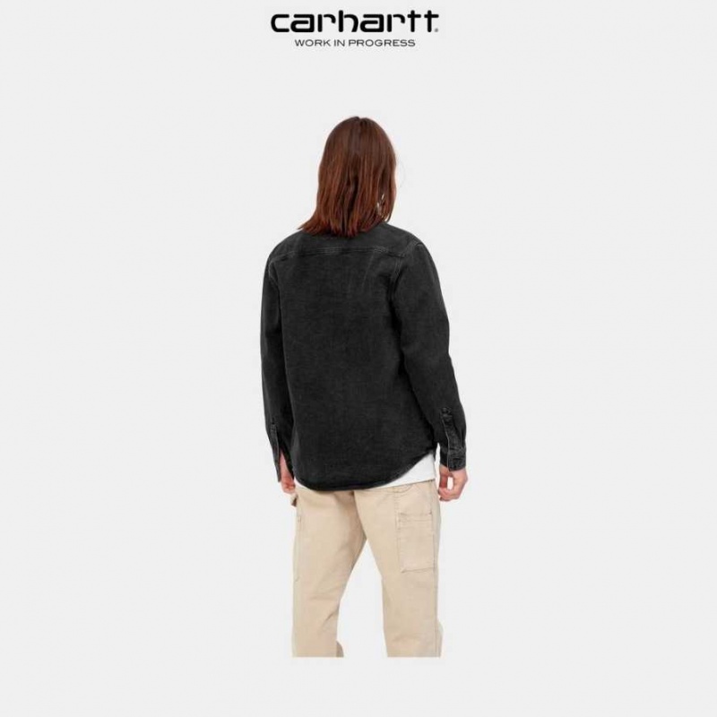 Carhartt Wip Salinac Shirt Jacket Black (stone washed) | IN0000096