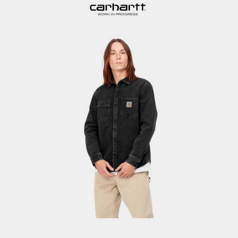 Carhartt Wip Salinac Shirt Jacket Black (stone washed) | IN0000096