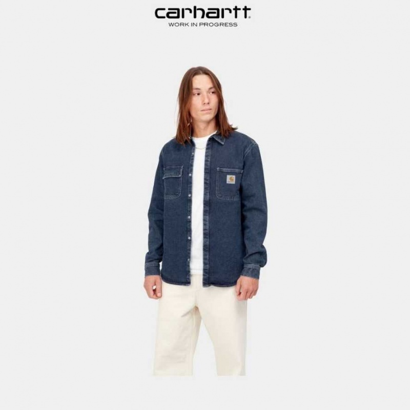 Carhartt Wip Salinac Shirt Jacket Blue (stone washed) | IN0000097