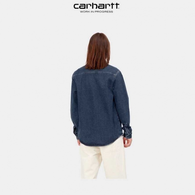 Carhartt Wip Salinac Shirt Jacket Blue (stone washed) | IN0000097