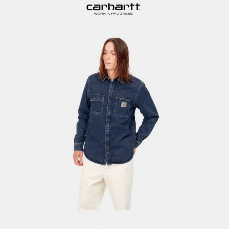 Carhartt Wip Salinac Shirt Jacket Blue (stone washed) | IN0000097