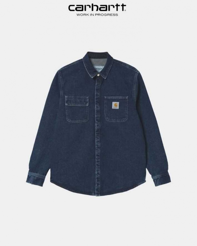 Carhartt Wip Salinac Shirt Jacket Blue (stone washed) | IN0000097